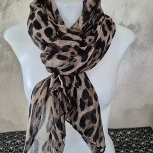 Foulard imprimé léopard marron