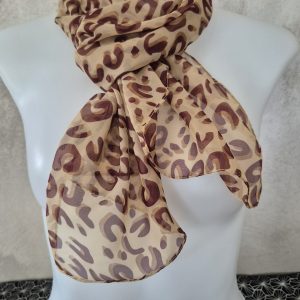Foulard imprimé léopard marron clair