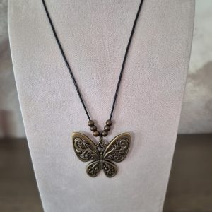 Collier papillon en bronze