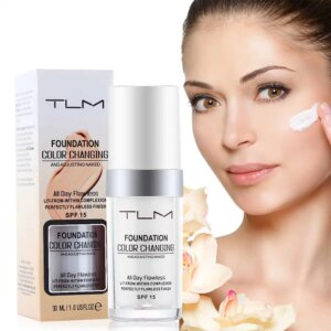 TLM – fond de teint magique à couleur changeante, Base de maquillage hydratant, doux, mat, longue durée