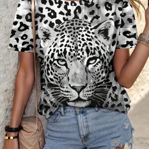 T-shirt imprimé léopard