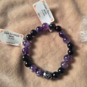 Bracelet Obsidienne Noire - Améthyste