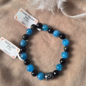 Bracelet  - Apatite et Obsidienne Noire